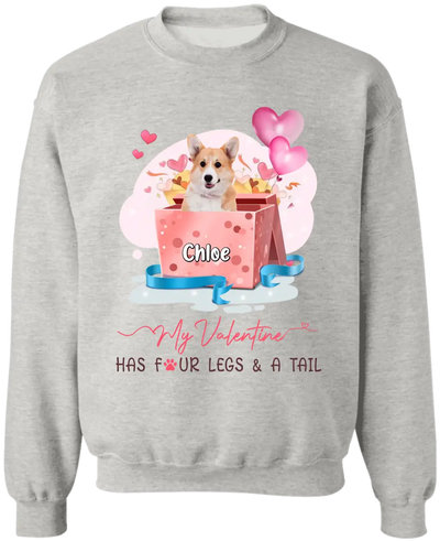 My Valentine Has Four Legs And A Tail - Personalized T-Shirt, Gift For Dog Lovers, Valentine Gift - TS1082