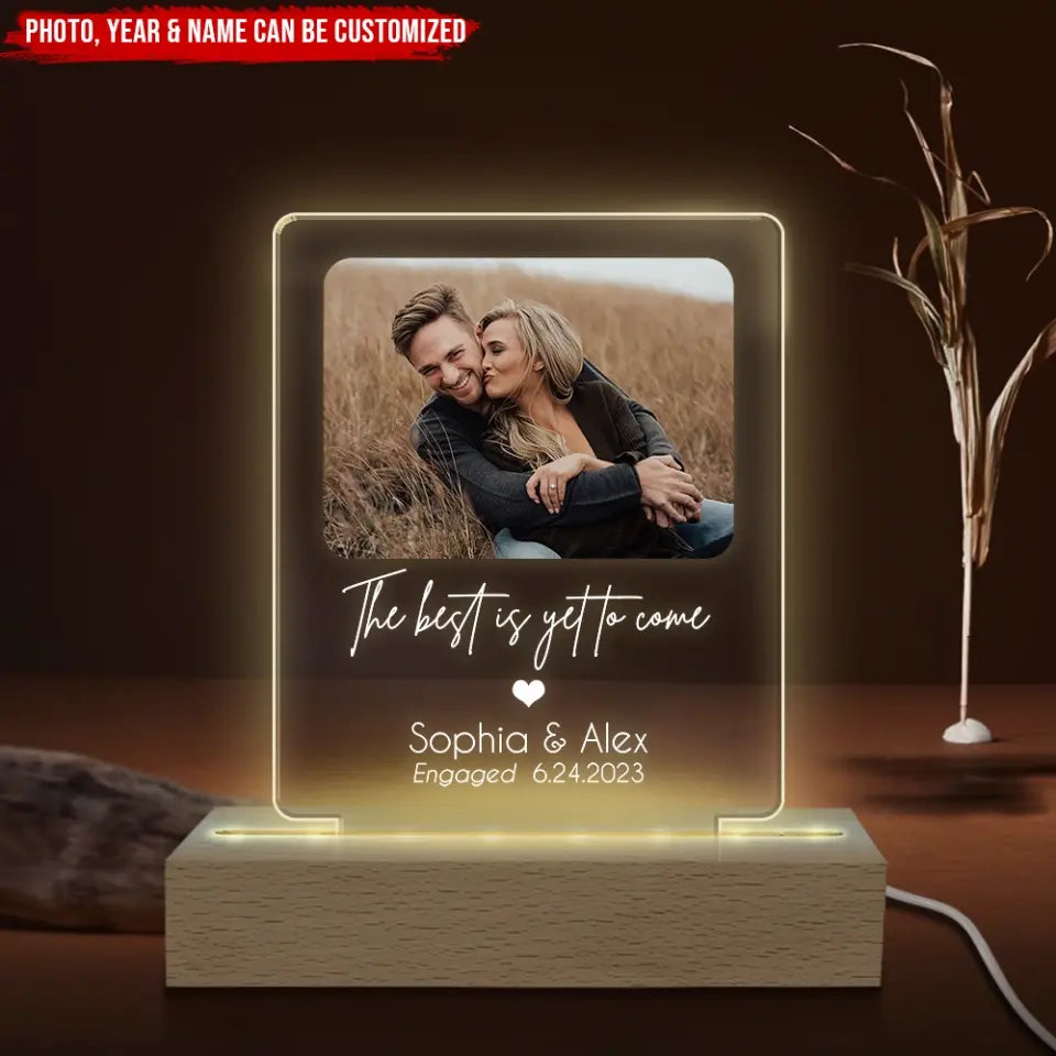 Engagement Gifts, Newly Engaged Gifts - Personalized Acrylic Night Lamp, Gift For Couple - L98