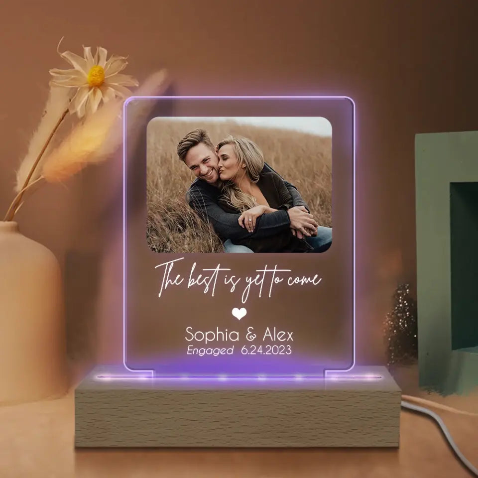 Engagement Gifts, Newly Engaged Gifts - Personalized Acrylic Night Lamp, Gift For Couple - L98