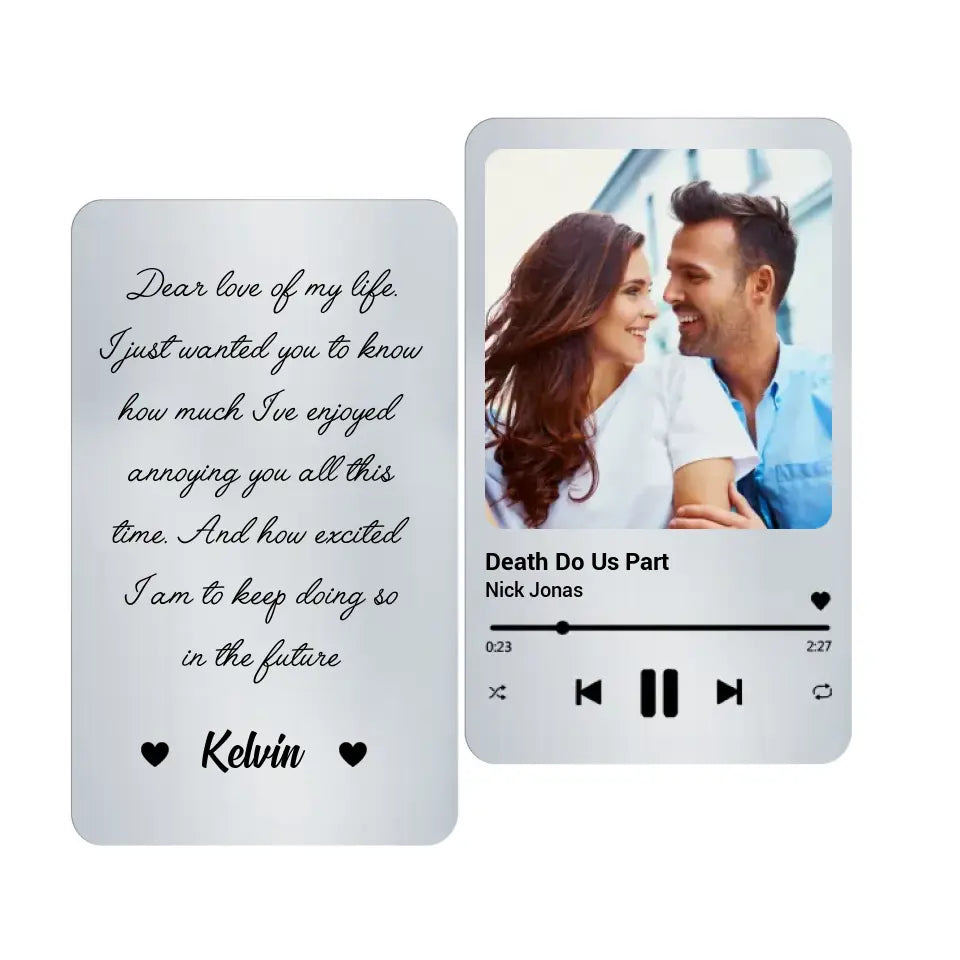 Dear Love Of My Life I Just Want You To Know How Much - Personalized Wallet Card - MC18