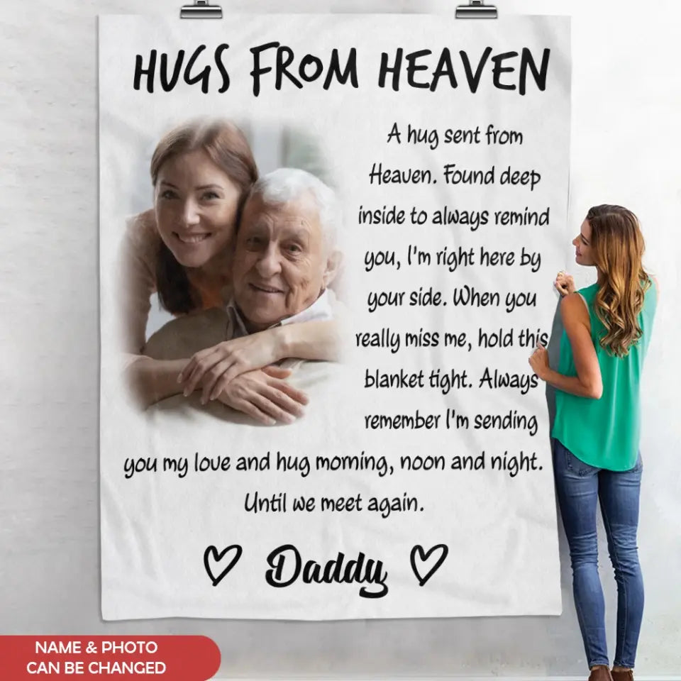 Hugs From Heaven - Personalized Blanket, Memorial Gift For Loss Of Loved One - BL48