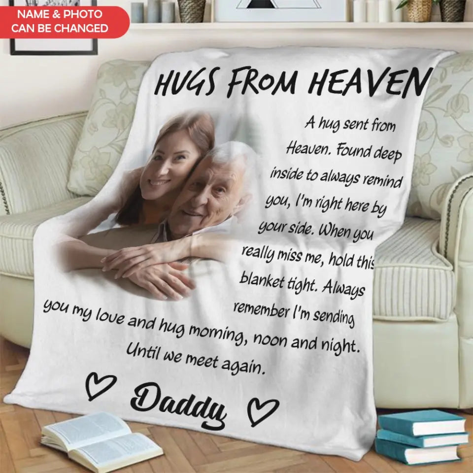 Hugs From Heaven - Personalized Blanket, Memorial Gift For Loss Of Loved One - BL48