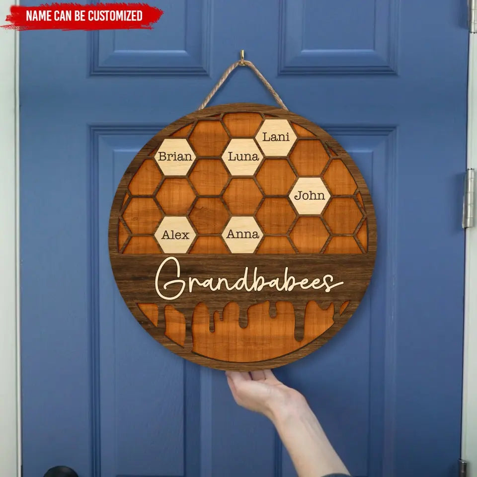 Bee Hive Family Tree - Personalized Wooden Sign, Sign Gift For Family - DS740