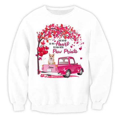 The Road To My Heart Is Paw With Paw Prints - Personalized T-Shirt, T-Shirt Gift For Dog Lover - TS1083
