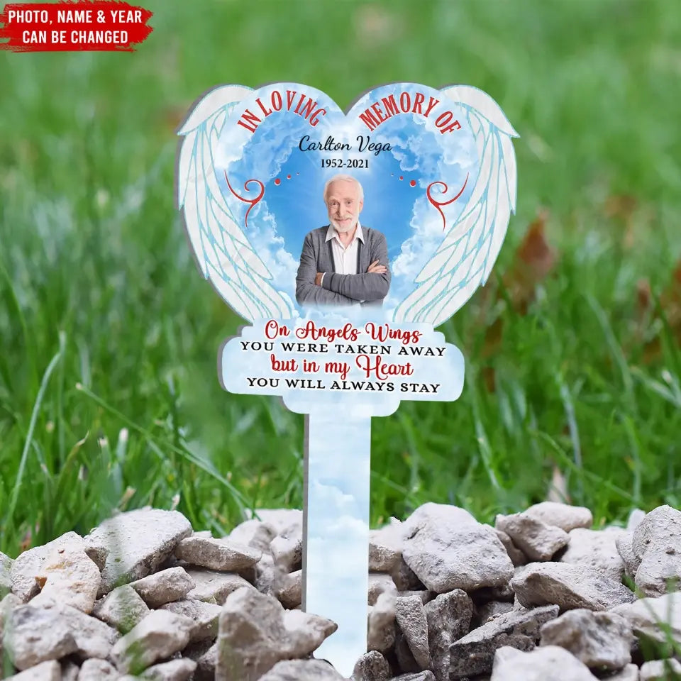 On Angels Wings You Were Taken Away - Personalized Solar Light,Sympathy Gift, Memorial Gift For Loss Of Loved One - SL129