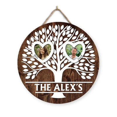 Heart Family Tree, Family Reunion - Personalized Wooden Sign, Sign Gift For Family - DS742