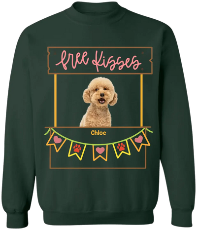 Free Kisses Custom Dog Photo - Personalized T-Shirt, Pet Lover Gift, Gift For Dog Mom - TS1086