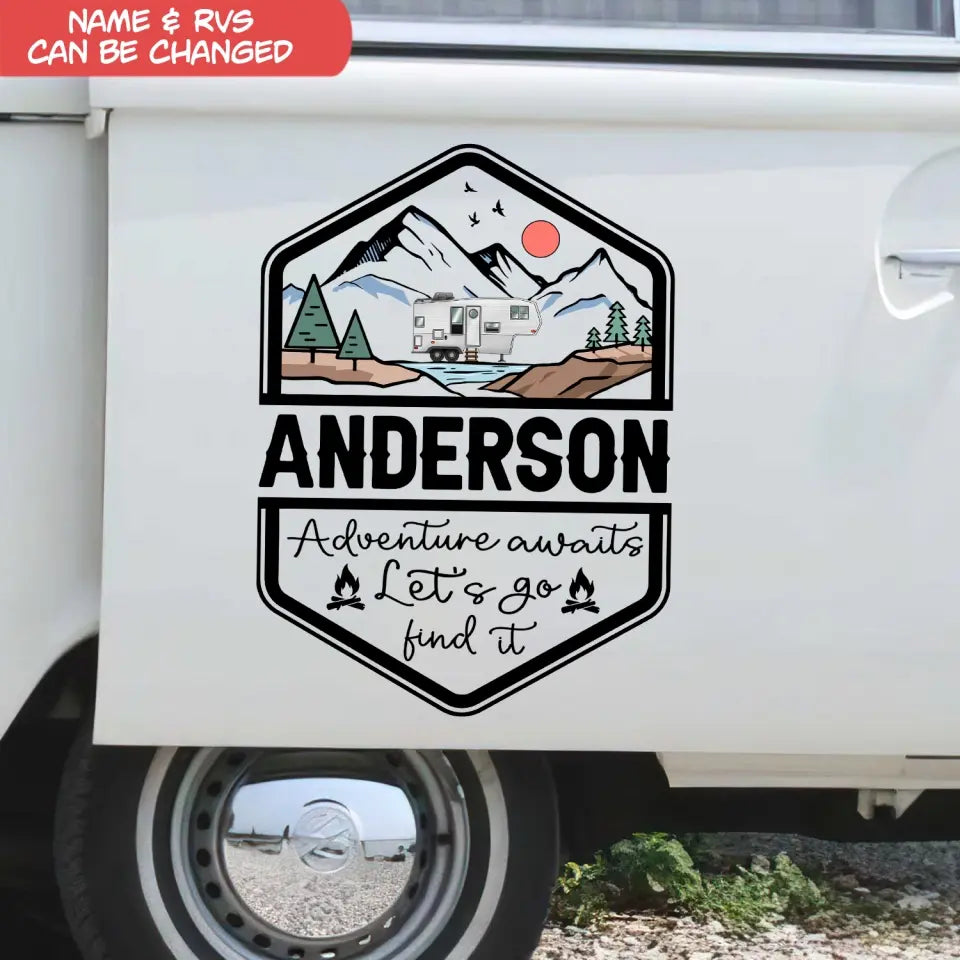 Camping Family Adventure - Personalized Decal, Gift For Camping Lovers - PCD103