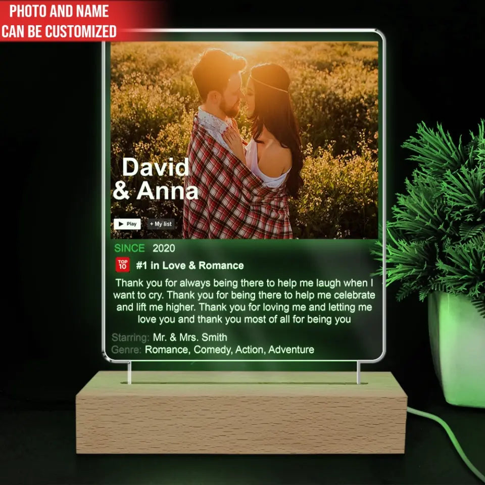 Thank You For Always Being There To Help Me Laugh - Personalized Acrylic Night Light - L99