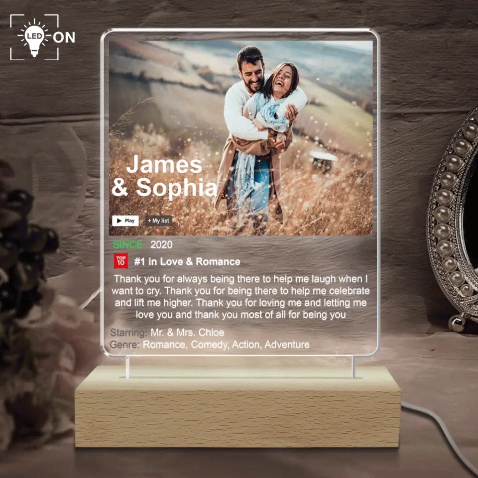 Thank You For Always Being There To Help Me Laugh - Personalized Acrylic Night Light - L99