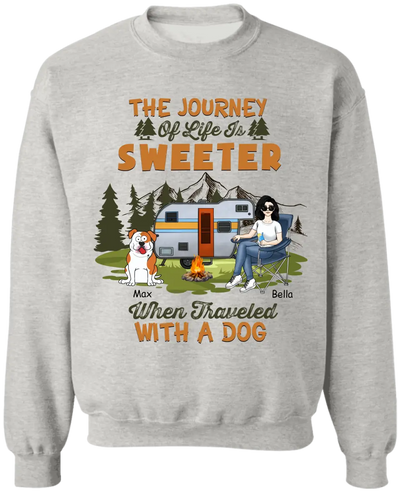 The Journey Of Life Is Sweeter When Traveled With A Dog - Personalized T-Shirt - TS1088