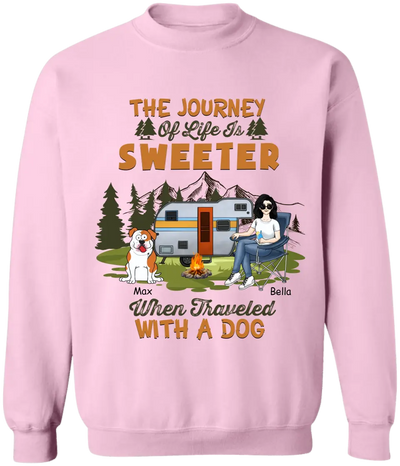 The Journey Of Life Is Sweeter When Traveled With A Dog - Personalized T-Shirt - TS1088
