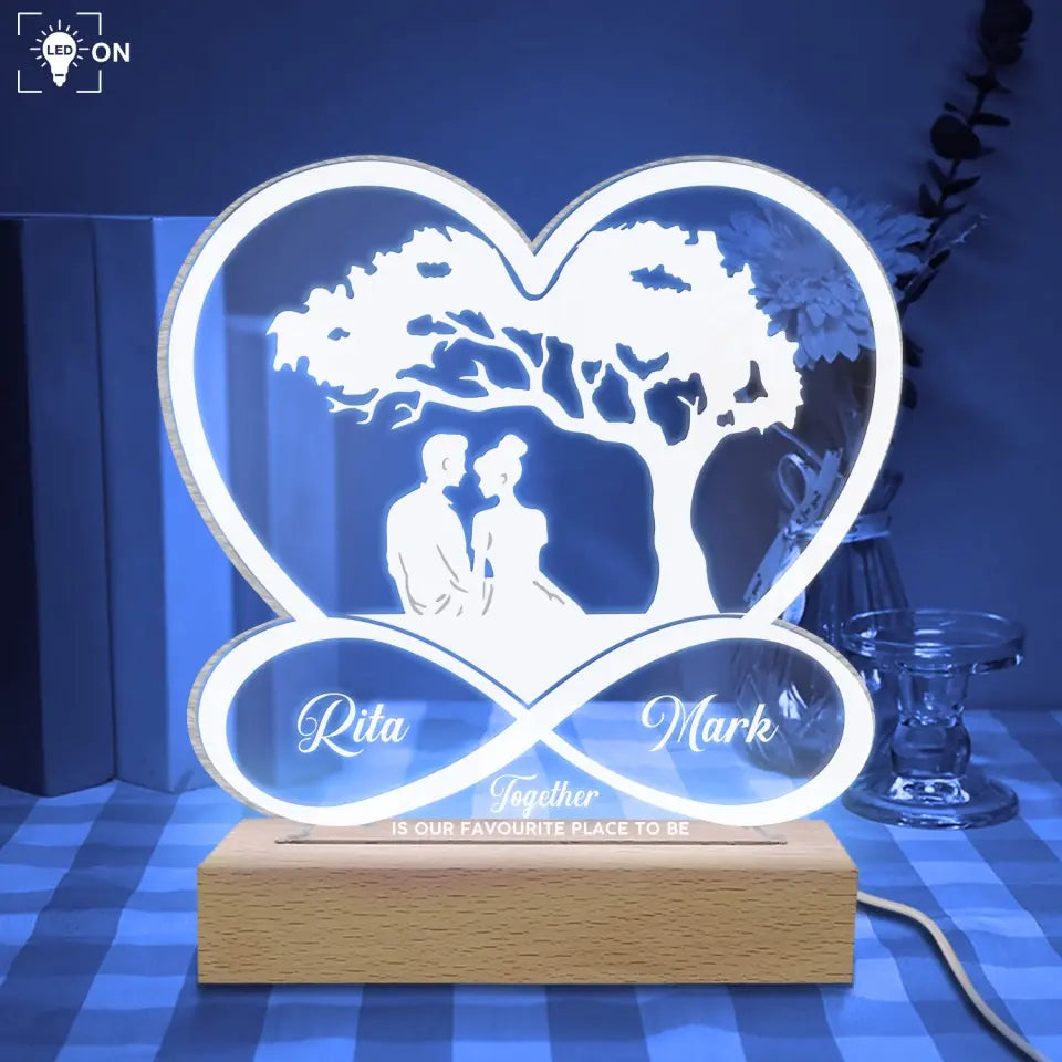 Together Is Our Favourite Place To Be - Personalized Acrylic Night Light - L102