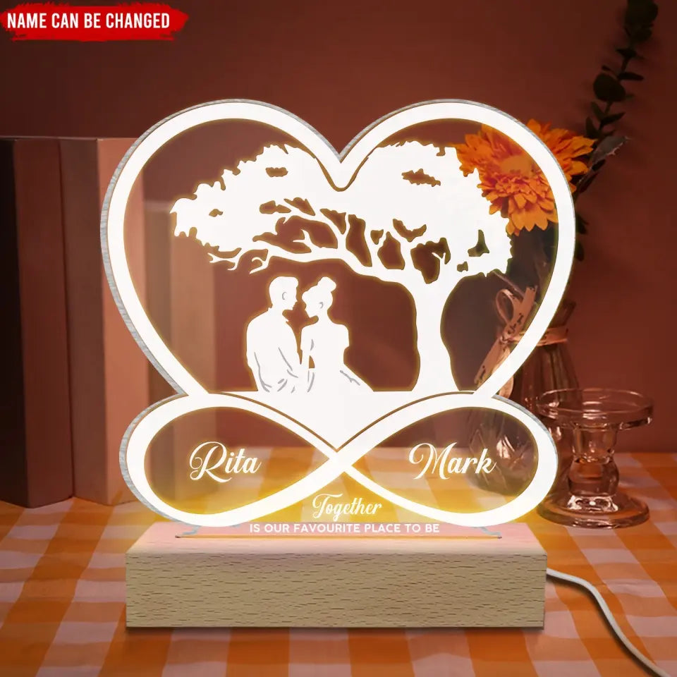 Together Is Our Favourite Place To Be - Personalized Acrylic Night Light - L102