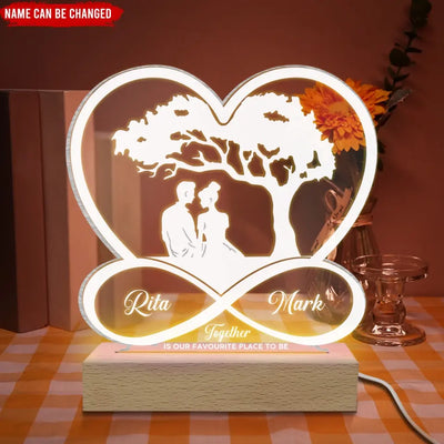 Together Is Our Favourite Place To Be - Personalized Acrylic Night Light - L102
