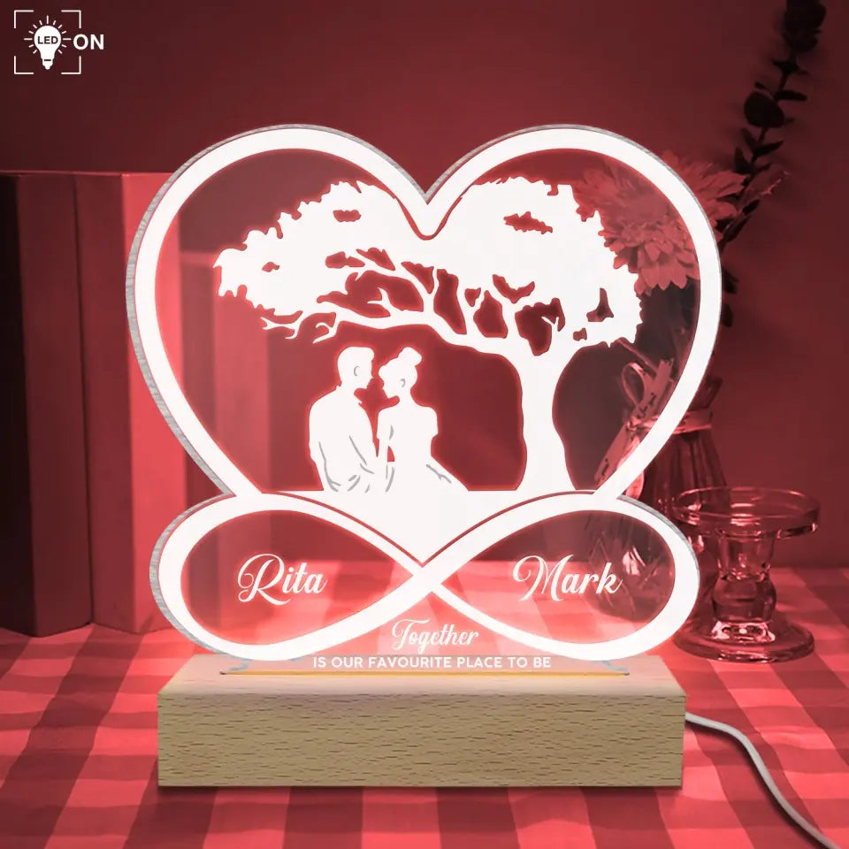 Together Is Our Favourite Place To Be - Personalized Acrylic Night Light - L102