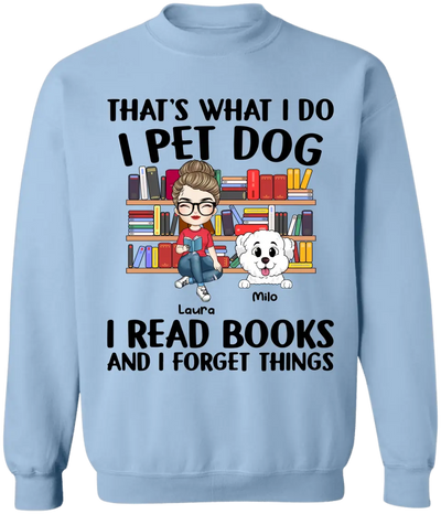I Pet Dogs I Read Books - Personalized T-Shirt, Gift For Dog Lovers, Book Lovers - TS1091