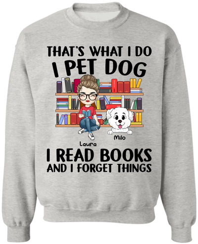 I Pet Dogs I Read Books - Personalized T-Shirt, Gift For Dog Lovers, Book Lovers - TS1091