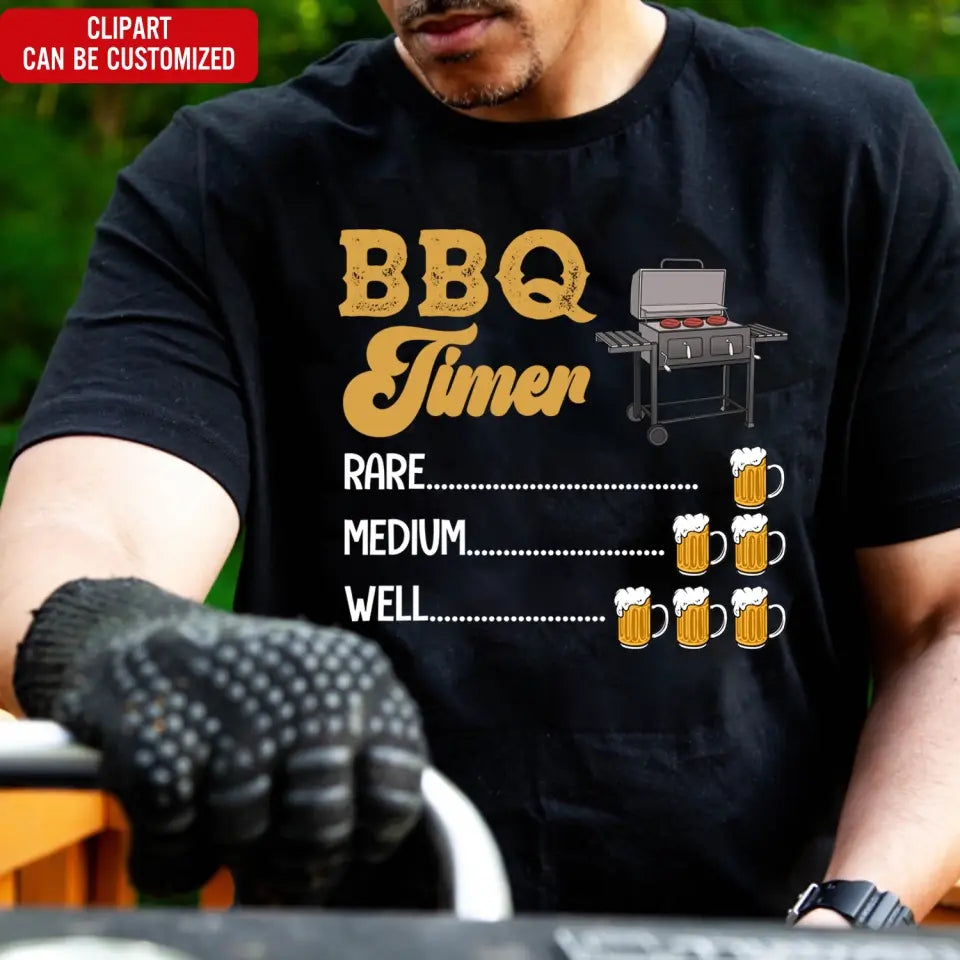 BBQ Timer - Personalized T-Shirt, Gift For Family, Grill And Chillin Gift - TS1092