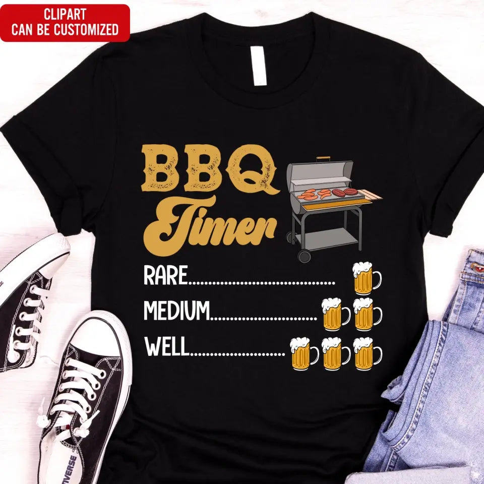 BBQ Timer - Personalized T-Shirt, Gift For Family, Grill And Chillin Gift - TS1092