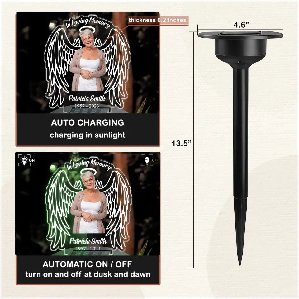 My Guardian Angel - Personalized Solar Light, Solar Light Memorial Gift - SL140