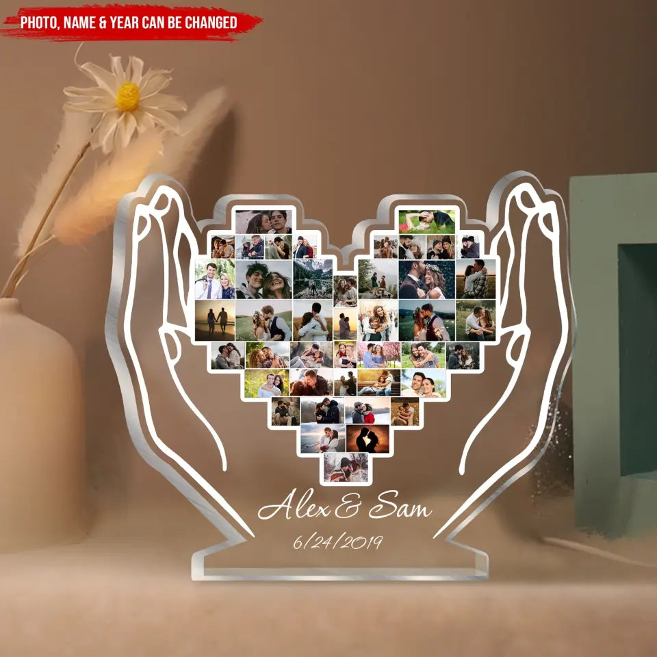 Couple Custom Photo Gift - Personalized Acrylic Lamp, Gift For Couple/Lovers, Husband And Wife, Valentine Gift for Him/Her  - L97