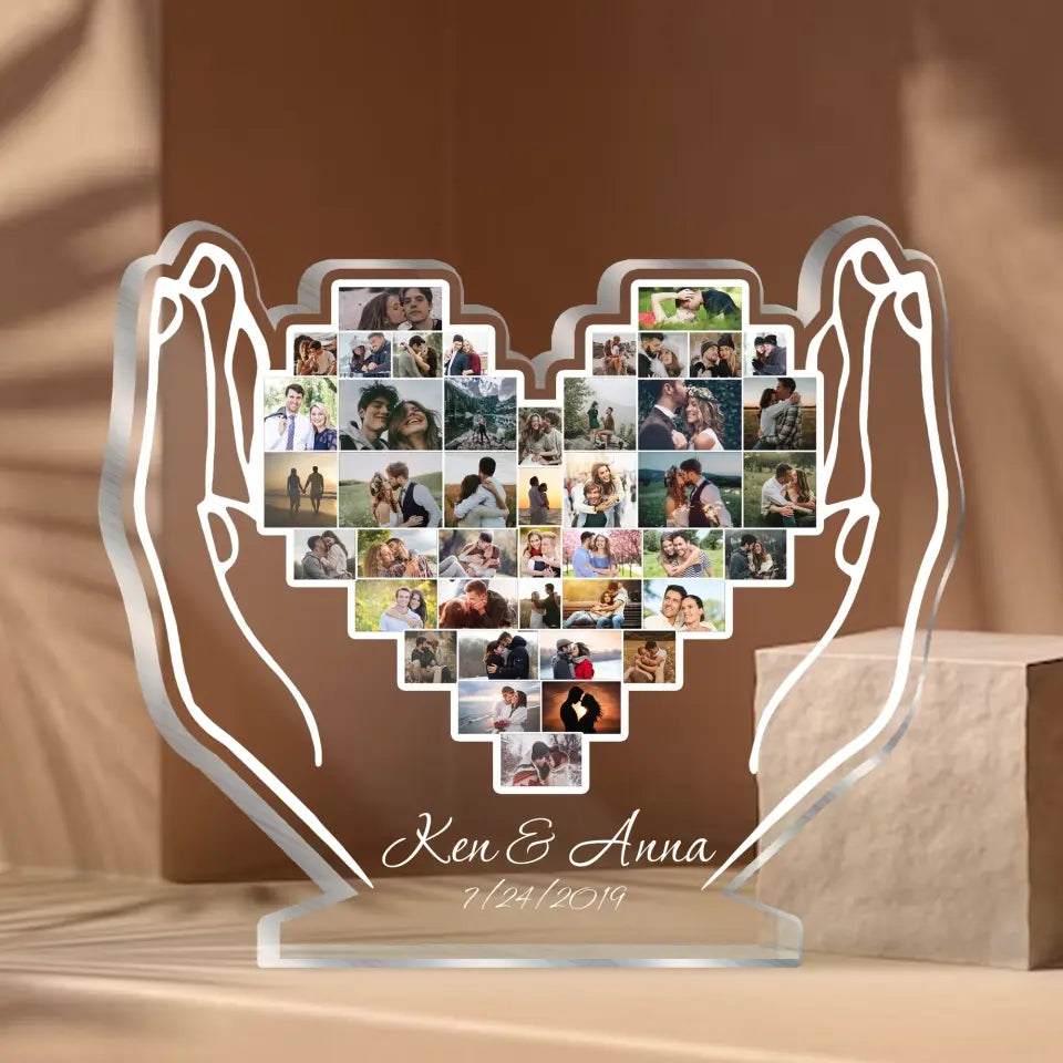 Couple Custom Photo Gift - Personalized Acrylic Lamp, Gift For Couple/Lovers, Husband And Wife, Valentine Gift for Him/Her  - L97