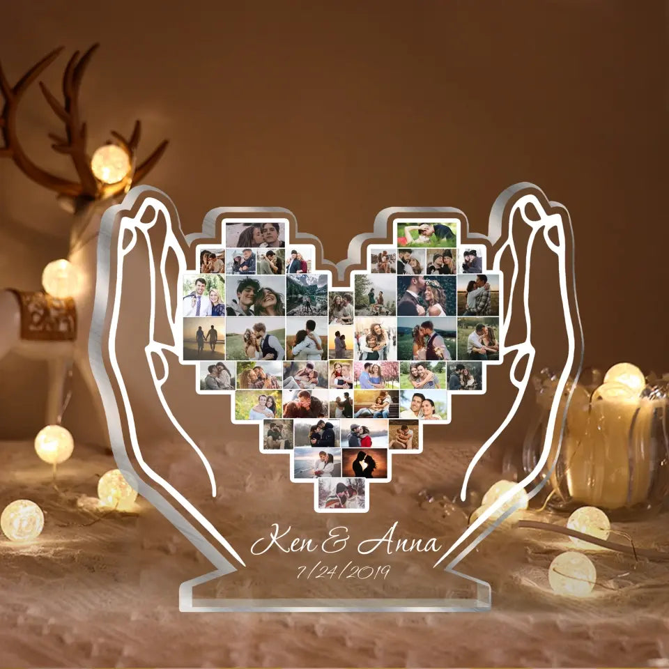 Couple Custom Photo Gift - Personalized Acrylic Lamp, Gift For Couple/Lovers, Husband And Wife, Valentine Gift for Him/Her  - L97