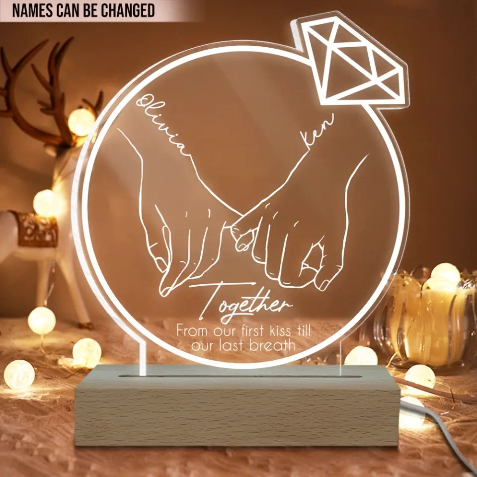 From Our First Kiss Till Our Last Breath - Personalized Acrylic Lamp, Gift Idea For Husband And Wife, Anniversary Gift - L105