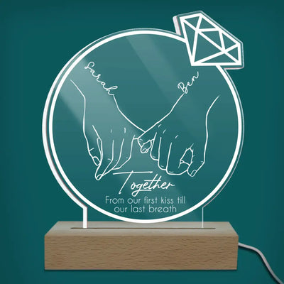 From Our First Kiss Till Our Last Breath - Personalized Acrylic Lamp, Gift Idea For Husband And Wife, Anniversary Gift - L105