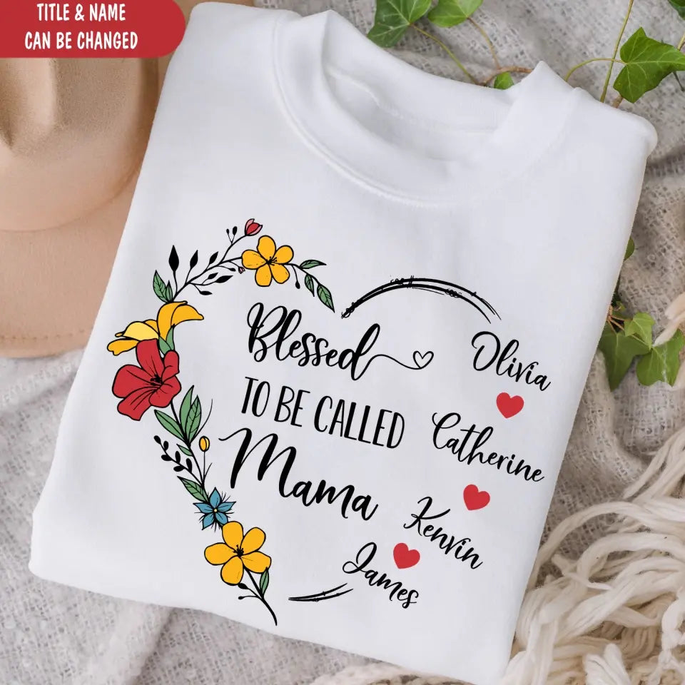 Blessed To Be Called Grandma - Personalized T-Shirt, T-Shirt Gift For Grandma, Nana - TS1099