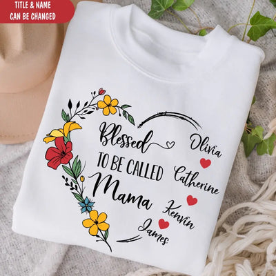 Blessed To Be Called Grandma - Personalized T-Shirt, T-Shirt Gift For Grandma, Nana - TS1099