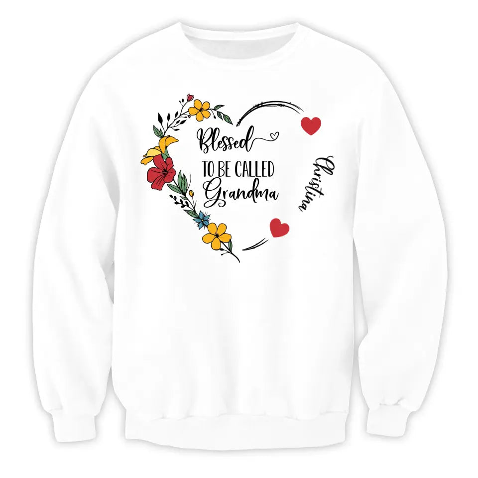 Blessed To Be Called Grandma - Personalized T-Shirt, T-Shirt Gift For Grandma, Nana - TS1099