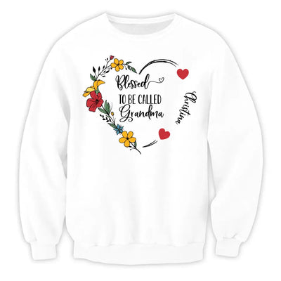 Blessed To Be Called Grandma - Personalized T-Shirt, T-Shirt Gift For Grandma, Nana - TS1099