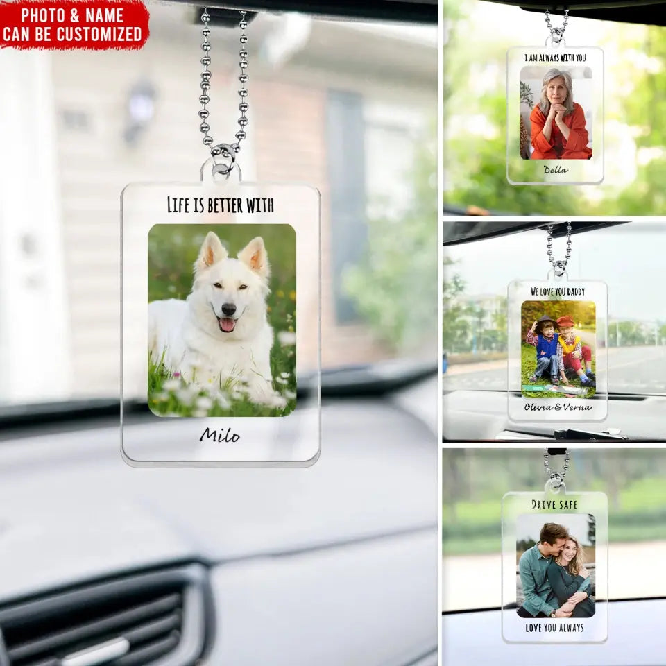 Family Message - Personalized Acrylic Car Hanger, Gift For Family - ACH07