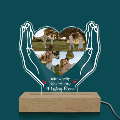 You're My Missing Piece - Personalized Acrylic Night Light, Anniversary Gift, Couple Gift Idea - L109