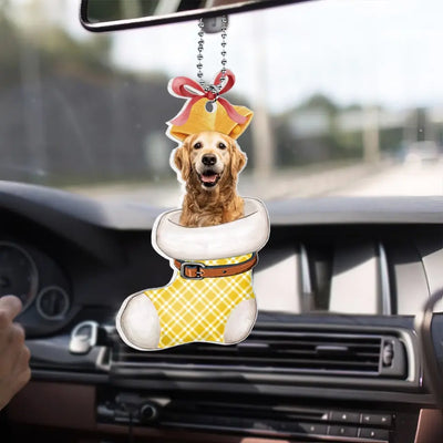 Custom Stocking Photo - Personalized Acrylic Car Hanger, Gift For Pet Lover - ACH11