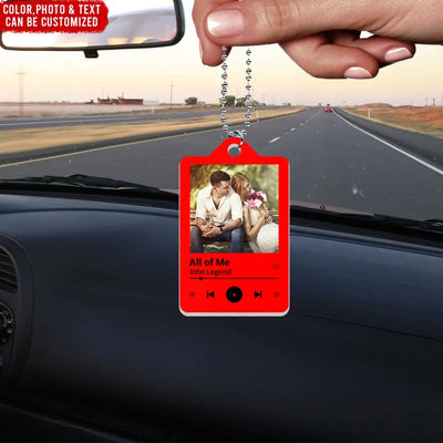 Photo Song, Favorite Song - Personalized Acrylic Car Hanger, Gift For Couple - ACH13