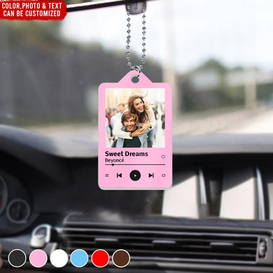 Photo Song, Favorite Song - Personalized Acrylic Car Hanger, Gift For Couple - ACH13