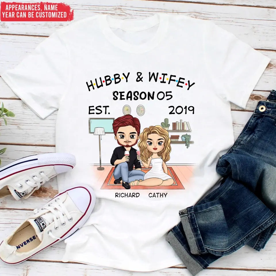 Hubby And Wifey Seasons - Personalized T-Shirt, T-Shirt Gift For Couple - TS2001