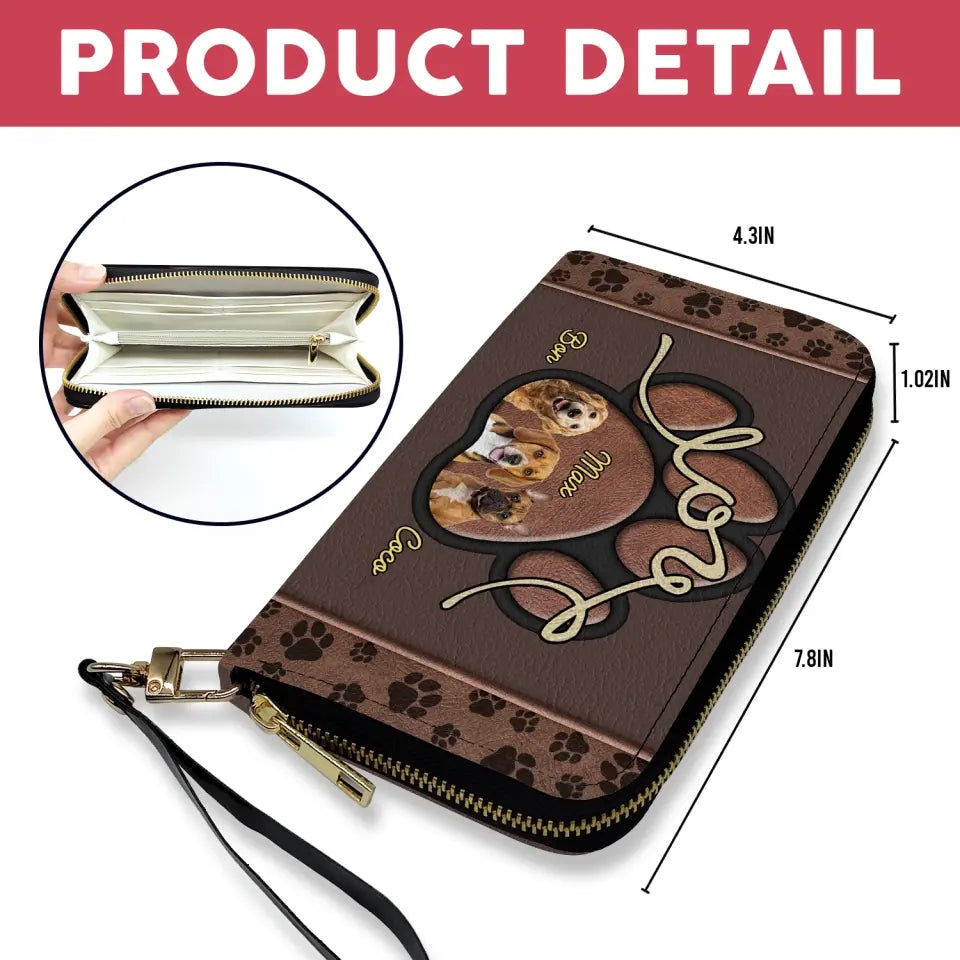 Cute Dog Paw - Personalized Leather Long Wallet, Gift For Dog Lover - LW05