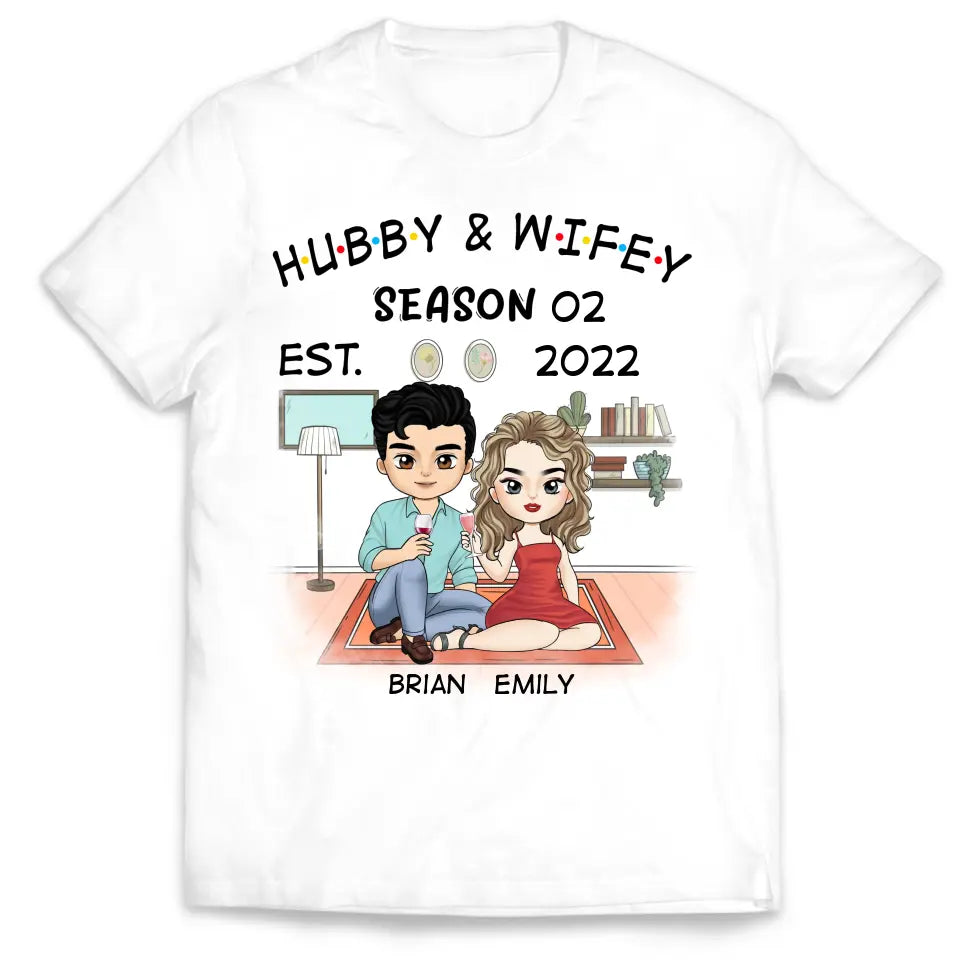 Hubby And Wifey Seasons - Personalized T-Shirt, T-Shirt Gift For Couple - TS2001