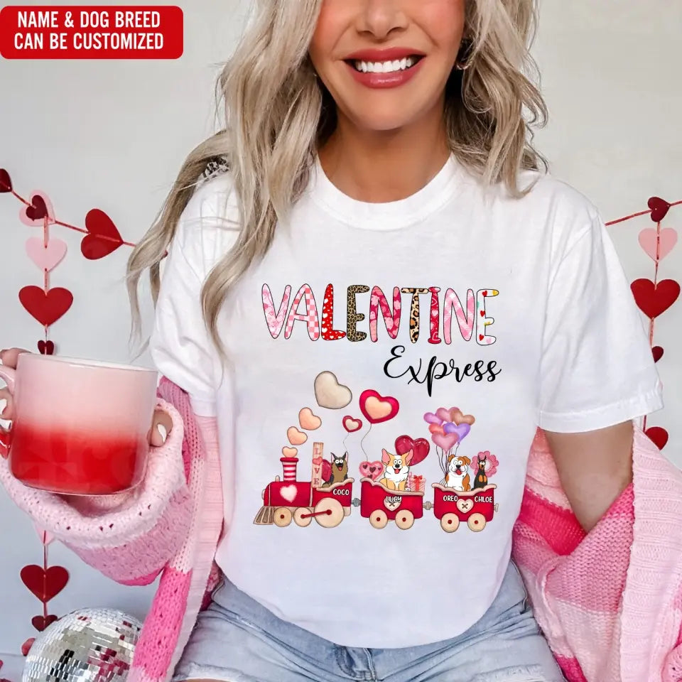 Valentine Express - Personalized T-Shirt, T-Shirt Gift For Dog Lover - TS1100