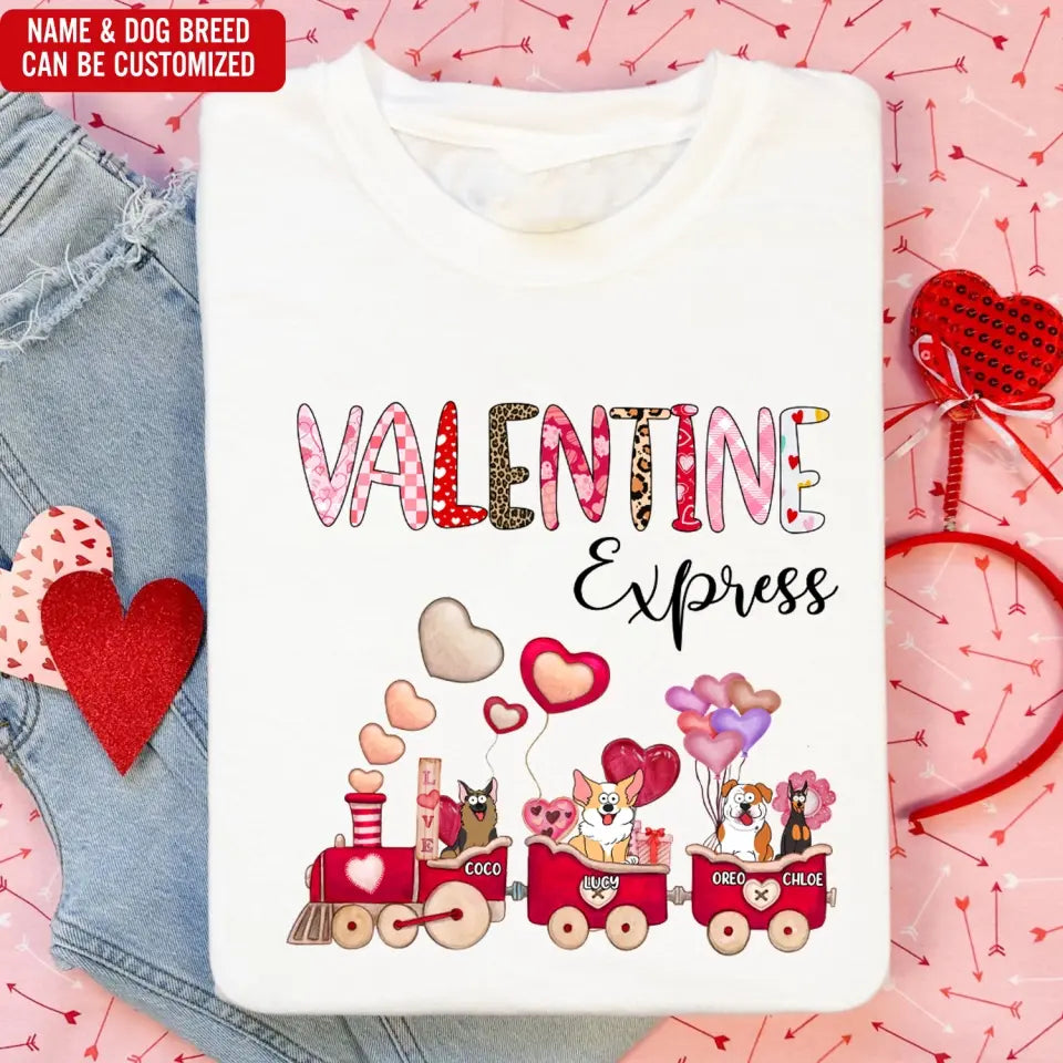 Valentine Express - Personalized T-Shirt, T-Shirt Gift For Dog Lover - TS1100