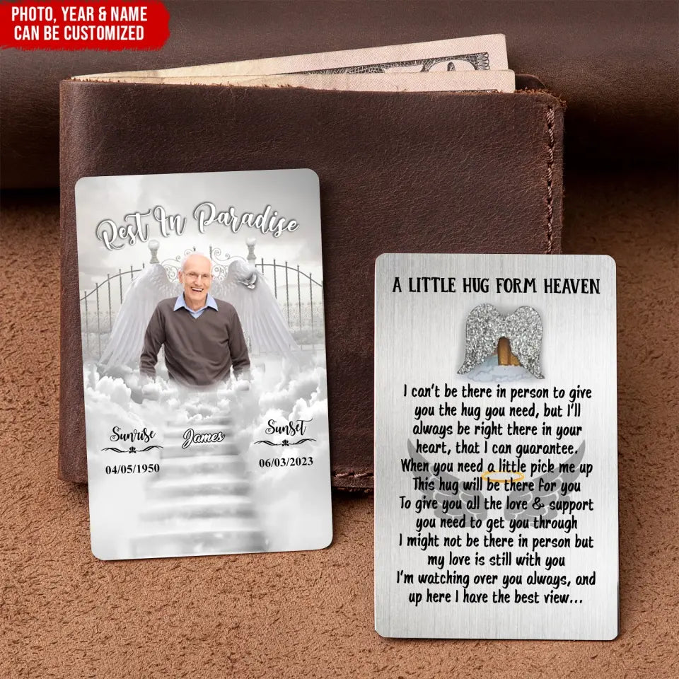 I Can’t Be There In Person To Give You The Hug You Need - Personalized Wallet Card - MC24