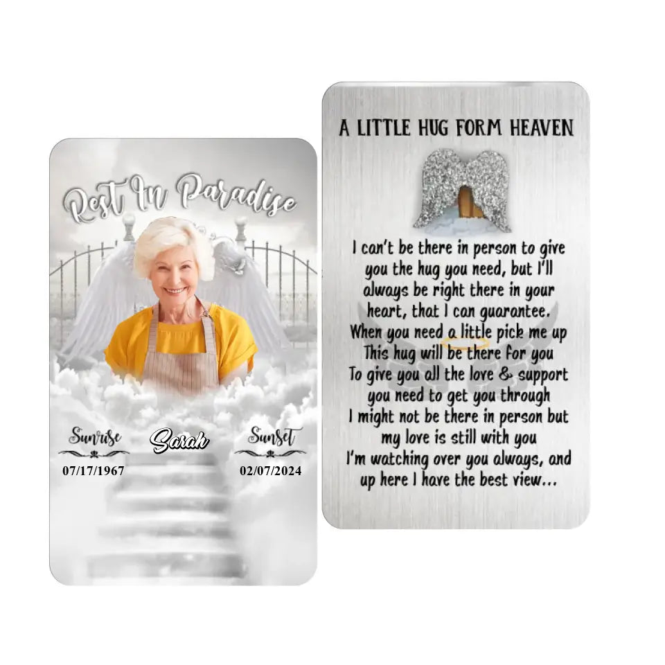 I Can’t Be There In Person To Give You The Hug You Need - Personalized Wallet Card - MC24