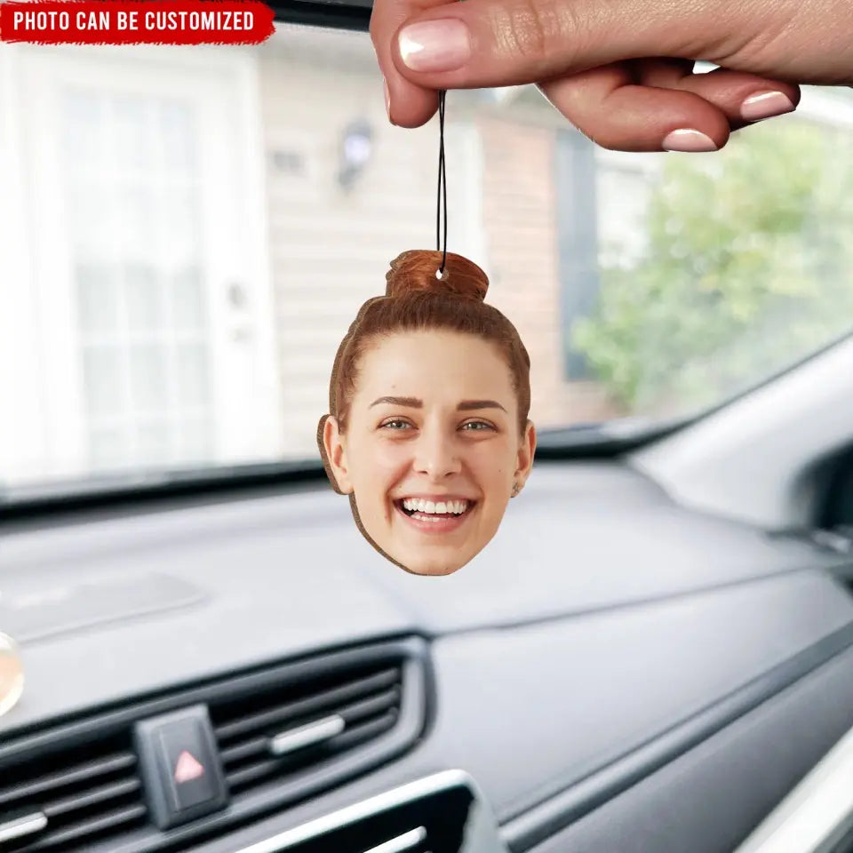 Custom Face Photo, Funny Family Gift - Personalized Air Freshener, Custom Photo Car Hanger - AFS01