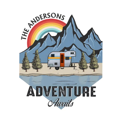 Decal Camping, Adventure Awaits - Personalized Decal, Decal Gift For Camping Lover - PCD106