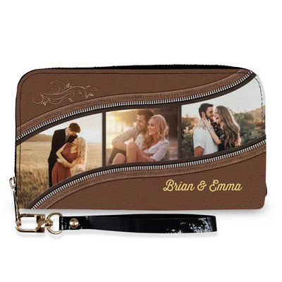 Couple Love Custom Photo - Personalized Leather Wallet, Gift For Couple, Anniversary Gift, Valentine Gift - LW07