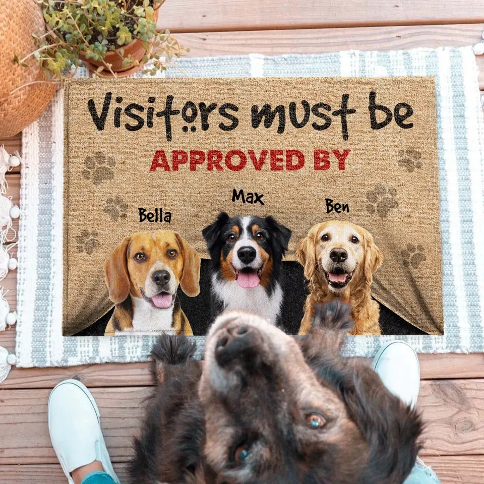 Visitors Must Be Approved By Dog - Personalized Doormat, Gift For Dog Lovers - DM267